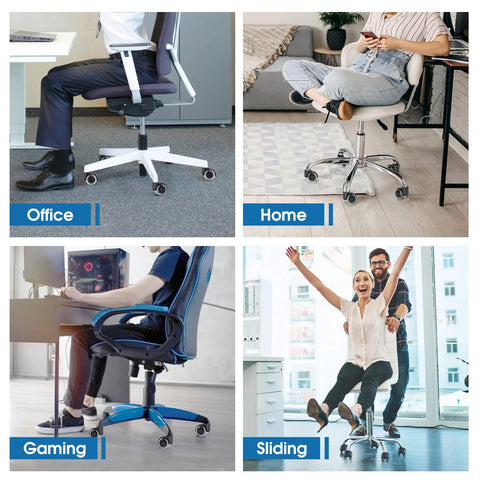 MaxGear 2-inch office chair caster wheels, set of 5, soft mute rollers for all floors; universal fit for 98% of chairs