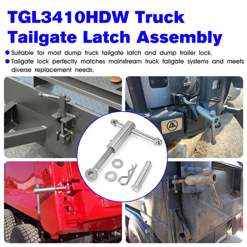 Heavy Duty Dump Trailer Tailgate Latch And Truck Tailgate Lock Bolt On Direct Fit Replacement For TGL3410HDW TGL34SBR shown from multiple angles
