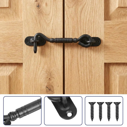 Beefy Heavy Duty Stainless Steel Barn Door Hook Latch Set With Screws 4 And A Quarter Inch Rust Resistant Eye And Hook Latch