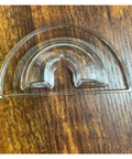 Leak Proof Water Tank Lid Replacement For Nespresso Creatista J520 Coffee Machines, clear plastic half-circle top view