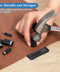 Using Leather Circle Cutter Tool Set 16 Piece Circle Punch Kit 1mm To 15mm High Carbon Steel Round Cutting Dies on leather.