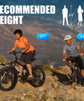 Riders on Badass 9000W Dual Motor Fat Tire Ebike For Adults, recommended height 5'7" to 6'4", off-road trail, 42 MPH speed