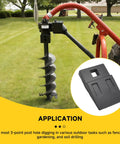 4 Pack 3 Point Auger Teeth Replacement For Most Heavy Duty 3 Point Tractor Post Hole Digger Augers Bits with application diagram