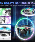 Mini RC Drone For Kids 2025 With 360 Degree Flip And 90 Degree Surround Flight Lit LED Neon Lights Easy Altitude Hold