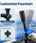 All In One Pond Filter Fountain System Kit With 260 GPH Submersible Pump For Ponds Up To 790 Gallons adjustable fountain nozzle