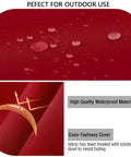 Close-up of waterproof red fabric used in Waterproof Outdoor Bench Cushion 3 Inch High Density Foam Replacement Seat Pad For Patio Porch Swing 42 By 18 Inches Red With Ties For Garden Backyard Built To Last All Weather Furniture
