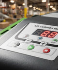 Heavy Duty High Speed Air Cushion Machine Rolls Out Bulletproof Air Pillows At Thirty Nine Feet Per Minute Cranks To Hot In Thirty Seconds For Smooth Shipping Hustle control panel.