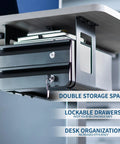 Under Desk Double Stacked Slide Out Drawers With Lock For Secure Home Office Storage Organizer Black Durable Steel Two Drawers Easy Mount Under Desk Keeps Gear Papers Cables Neat And Accessible installation view