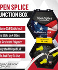 Open Splice Junction Box Two Pack For DIY Wiring With UL 514C Code Approved One Piece Polycarbonate Enclosure In Black