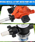 Six Pack 1/2 Inch Barb Swivel Adapter For RV Water Pumps, 14 NPT To 1/2 Inch Female Threaded PEX Fittings With Thread Seal Tape, 360 Degree Rotating Hose Connector For Easy Install And Leak Free Performance on RV pump and filter