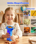 Kids 1000X Handheld Digital Microscope With 2.4 Inch HD Screen And 2MP Lens Portable Pocket Science Toy For STEM Fun And Nature Exploration Perfect Gift For Ages 3 To 12 Boys And Girls, blue handheld model