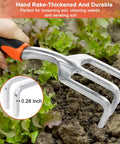 Heavy Duty Garden Tools Set 3 Piece With Ergonomic Handles Shovel Transplant Trowel And Hand Rake Aluminum Alloy Orange For Planting