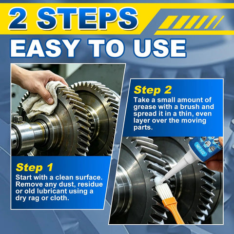 Applying Best All Purpose Garage Door And Bike Lubricant with Brush for Hinges Bearings Gears Track Rails in 2 Steps