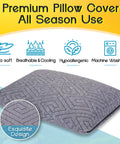 Go To Travel Pillow For Sleeping On The Go Memory Foam Small Pillow With Breathable Cover, hypoallergenic design