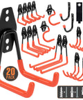 Kickass Heavy Duty Garage Storage Hooks 20 Piece Wall Organization Kit with assorted steel hooks and straps for garage tools.