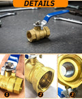 Beefy Two Pack Half Inch Full Port Brass Ball Valves Heavy Duty Forged Brass Half Inch NPT Shut Off Valves with blue handle
