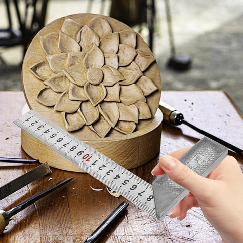 Pro Grade Stainless Steel L Square Measuring Tool For Carpenters And Machinists, 90 Degree Right Angle Ruler with woodcarving project