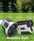 Two Dope Rangefinders With Slope And Flag Lock Vibration 1200 Yard Laser Range 7X Magnification on golf course grass