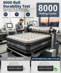 Queen Air Mattress With Built In Pump And 18 Inch Raised Design Inflatable Blow Up Bed under 8000-roll durability test