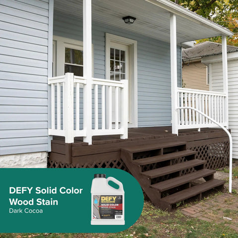 Solid Color Wood Stain For Decks And Fences UV Resistant Opaque Finish That Hides Imperfections Long Lasting Exterior Paint 1 Gallon