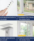 Adjustable Window Security Bars White 1 Piece Fits 9.8 to 16.7 Inch Easy Install Kid and Pet Safe Home Security Grille in use