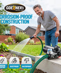 Man using Ultra Quiet 12V DC RV Water Pump With 4.5 GPM And 45 PSI Diaphragm Design for garden watering