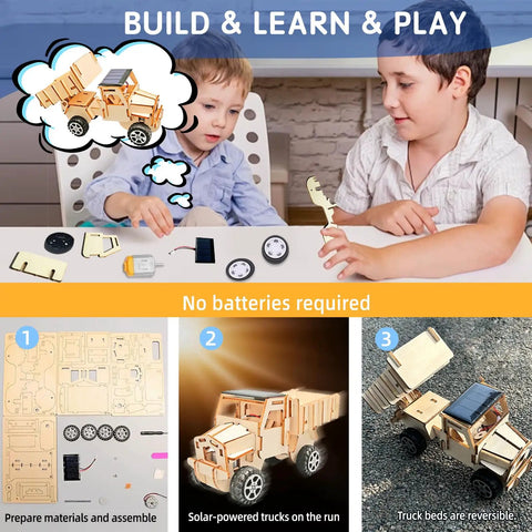 Kids building Six In One Wooden STEM Car Building Kit With Solar Helicopter And Wind Powered Car For Kids Ages 8 To 14 Learn Engineering Principles Hands On Fun Birthday Gift.