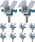 10 Pcs Solar Panel Clamps For Unistrut System And Mounting Bracket Kit Beefy Adjustable Wide PV Mid Mount Clips Aluminum Secure Hardware