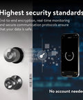 Keyless Entry Smart Lock With Wifi Electronic Deadbolt For Front Door showing secure data features and smartphone control.