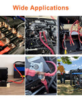 Top Grade 220 Pieces Copper Wire Lug Kit With AWG 6 8 10 And 12 Battery Cable Ends Includes Ring Terminals Heat Shrink Tubes Plus Storage Box For Your Rig, installed on vehicle battery cables