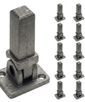 Swivel Baluster Connector For Half Inch Square Balusters, Adjustable Aluminum Structural Mount With Screws, Set Of 10