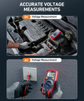 Image of All In One Digital Multimeter For DIYers With Auto Ranging Voltmeter Ohmmeter NCV Safe Tester And Battery Checker showing DC and AC measurements