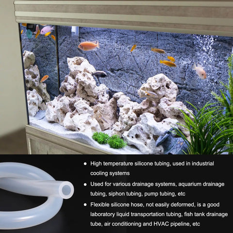 Crystal Clear Silicone Tubing 3.3 Ft Long 1.25 In ID By 1.5 In OD Heavy Duty Flexible High Temp Siphon Pump Tubing in aquarium setup