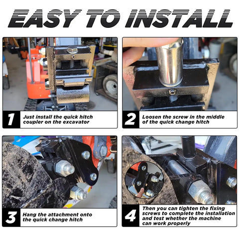 Installation steps for Heavy Duty Quick Hitch Coupler For Mini Excavators Mechanical Quick Change Attachment Fits 0.8 To 3 Ton Diggers