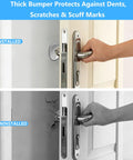 Clear Self Adhesive Door Stoppers For Wall Heavy Duty Gel Bumpers installed and uninstalled comparison against wall damage