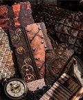 Vintage Steampunk Gears Paper Kit With Embossed Textures For Junk Journals And Card Making, 28 Sheets Across 14 Styles