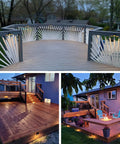 12 Pack Low Voltage LED Deck Lights For Outdoor Steps And Landscape, 2W Integrated LEDs, illuminated deck and steps