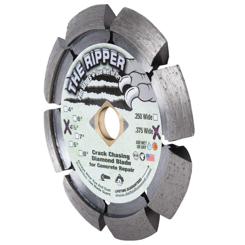 Diamond Crack Chaser Blade For Concrete And Asphalt, Four And A Half Inch Wet Or Dry Cut Diamond Blade With V Shaped Teeth