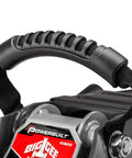 Close-up of the integrated handle of the 2.5-Ton Off-Road Trolley Jack With Oversized 4-Inch Wheels Saddle Extension Portable Design