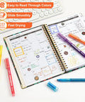 Six Pack Liquid Highlighters With Vibrant Assorted Colors And Clear View Design on open planner and keyboard backdrop