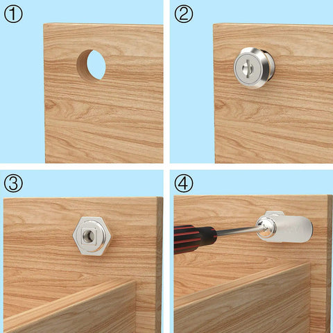 Five Pack Keyed Different Cam Lock Set With Five Eighths Inch Cylinder Fits Cabinets Desks Drawers Mailboxes File Cabinets Tabletop Showcases Camper And RV Doors Chrome Finish Zinc Alloy Secure Storage Hardware Replacement