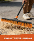 Solid 24 Inch Heavy Duty Push Broom Built Different To Handle The Daily Grind Sweeps garages, decks, patios, yards, workshops.