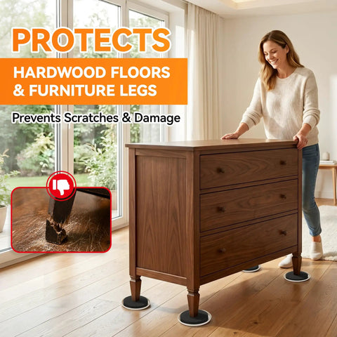 Heavy Duty Furniture Sliders Reusable Plastic Floor Protectors For Carpet Hardwood Chair Leg Glides Move Heavy Loads Like A Breeze One Person Job Save Your Back Protect Floors From Scratches Easy Install Zero Friction under furniture legs on hardwood floors.