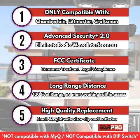 Garage Door Opener Remote Replacement For 371LM Purple Button Security Plus 315 MHz compatibility and features list