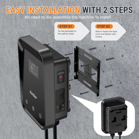 Easy installation guide for Level 2 Ev Charger 40 Amp 9.6 Kw With Nema 14-50 Plug And 25 Ft Cable, J1772 Connector.