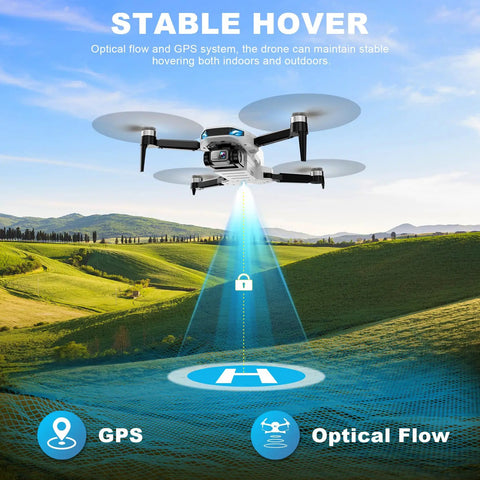 2K HD GPS Drone With Real Time 5G FPV Transmission Auto Return Follow Me Circle Fly Waypoint Fly Optical Flow Foldable Quadcopter hovering