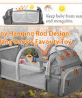 Waterproof Diaper Backpack With Changing Station And USB Charging Port For Moms And Dads Large Capacity Gray Includes Changing Pad