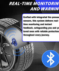 Top Shelf Four Piece Bluetooth TPMS Sensor Kit For Tesla Model 3 Y S X 2020 To 2025, close-up on Bluetooth sensor attached to tire.