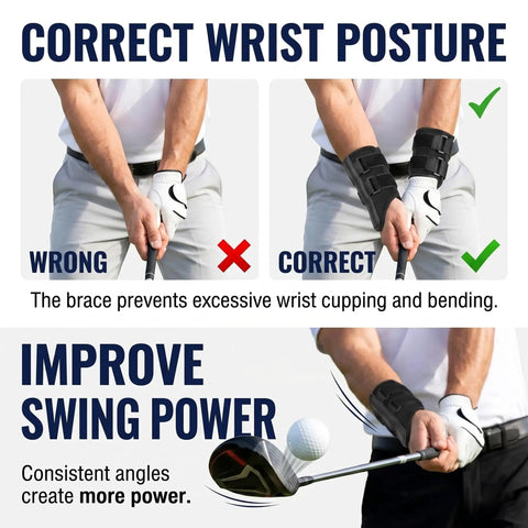 Two In One Golf Swing Training Kit With Wrist Stabilizer And Arm Support Strap To Help You Fix Wrist Angle Lock In Swing Plane
