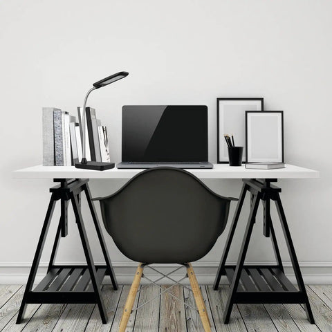 Ross 16 Inch Integrated LED Desk Lamp In Matte Brass With Dimmable Rotary Switch Pivoting Head For Precise Task Lighting Built In 2.1A USB Port Modern Mid Century Style Clean Lines Energy Saving Desk Workspace Essential
